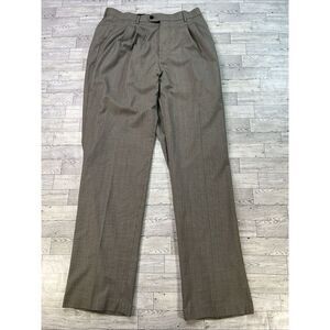 Stacy Adams Gold Label Men’s Dress Pants Size 33R Tan‎ & Black Houndstooth Pleat